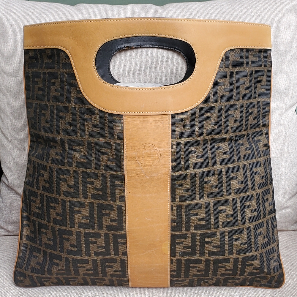 Fendi Vintage Zuccino Foldover Clutch/Tote - Picture 13 of 13